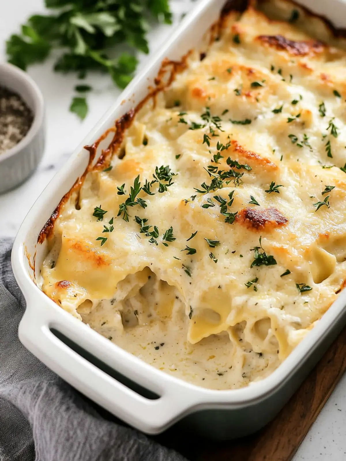 Creamy Chicken Alfredo Baked Ravioli in Just 30 Minutes 4 Chicken Alfredo Baked Ravioli