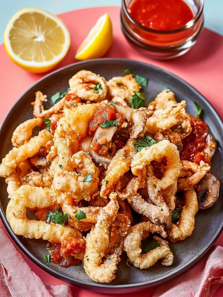 Mushroom Calamari with Spicy Marinara: A Vegan Delight 2 Mushroom “Calamari” with Spicy Marinara