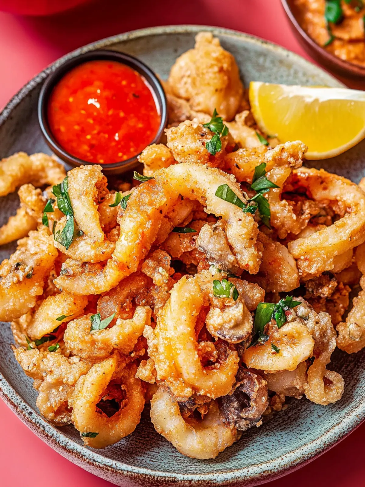 Mushroom Calamari with Spicy Marinara: A Vegan Delight 3 Mushroom “Calamari” with Spicy Marinara