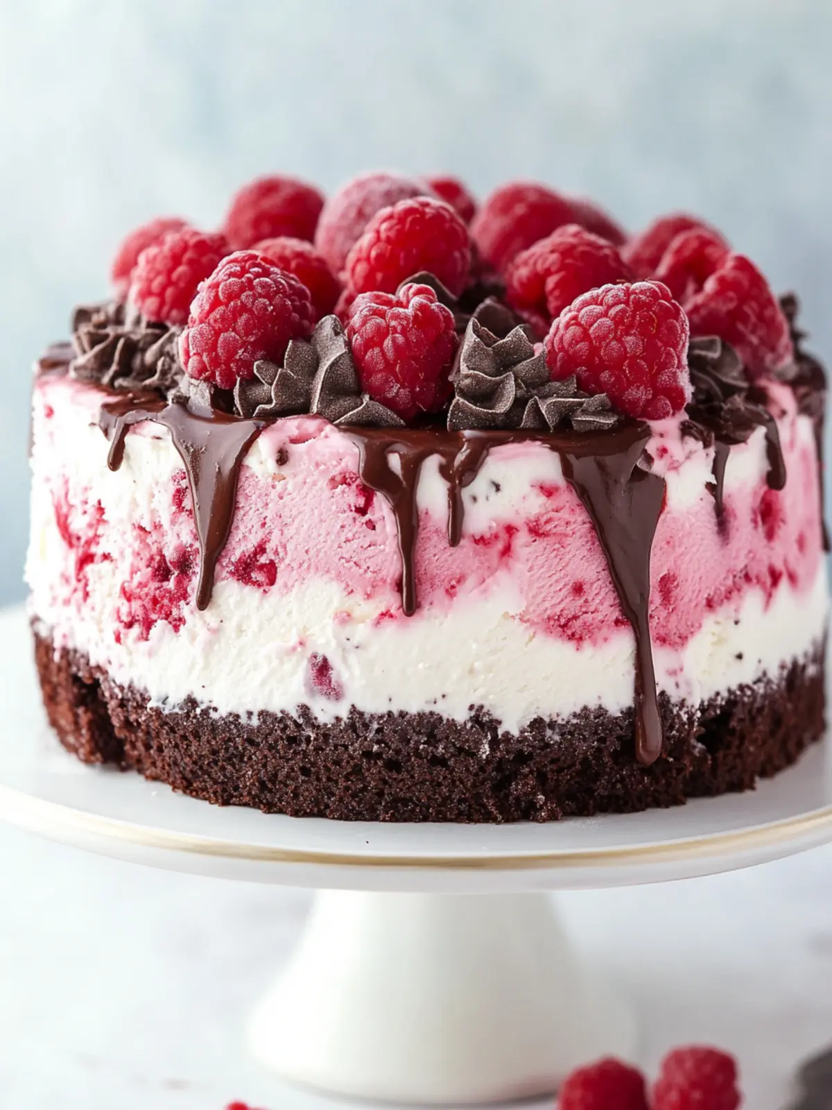 Chocolate Raspberry Ice Cream Cake {gluten-free}