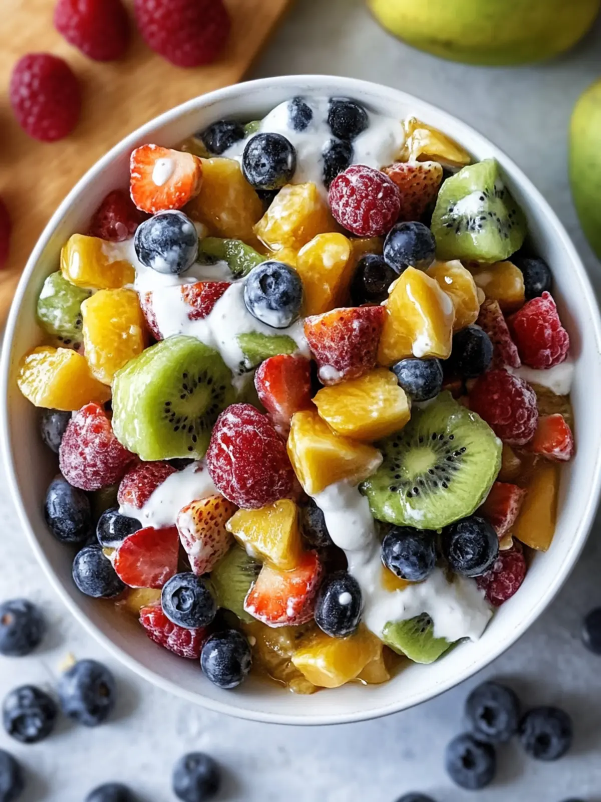 Easy Breakfast Fruit Salad with Honey Yogurt Dressing Delight