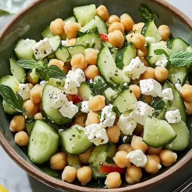 Cucumber Chickpea Salad with Feta & Lemon