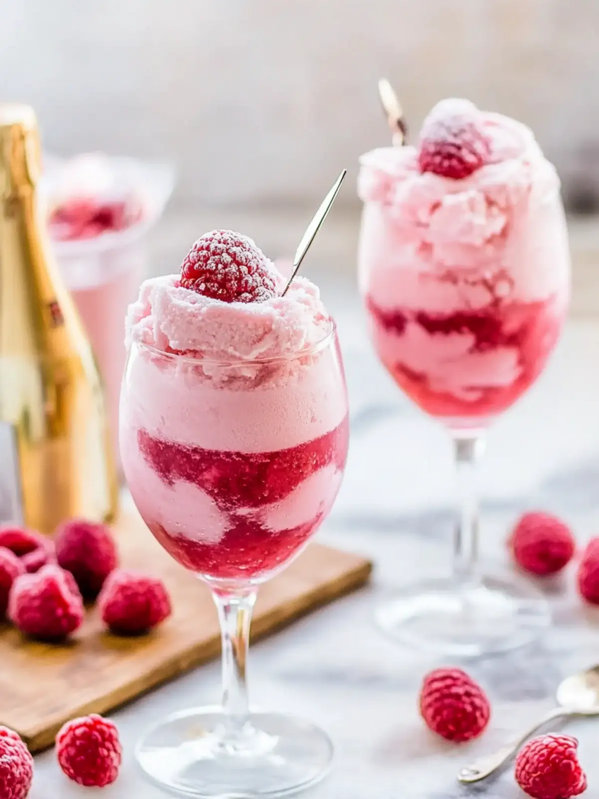 Raspberry Sorbet Pink Champagne Floats