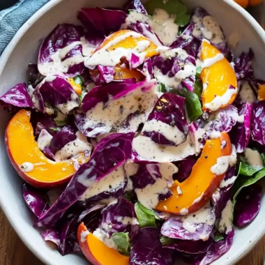 Radicchio Pumpkin Salad with Tahini Dressing for Fall Flavor