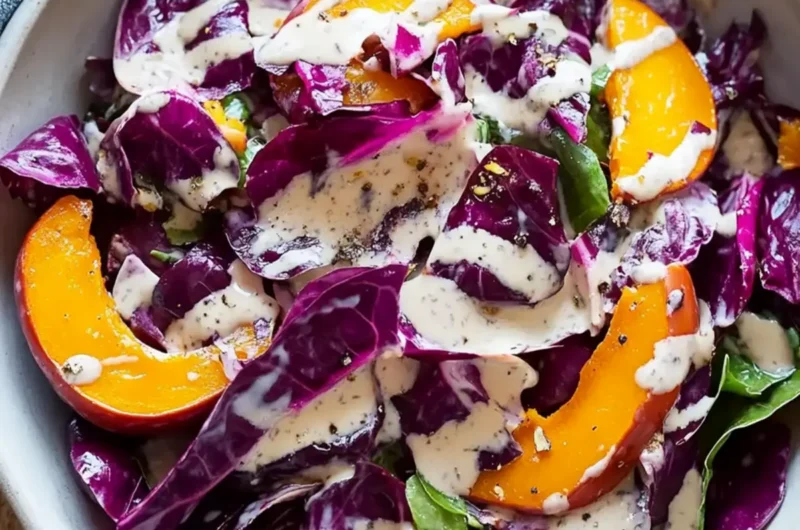 Radicchio Pumpkin Salad with Tahini Dressing for Fall Flavor