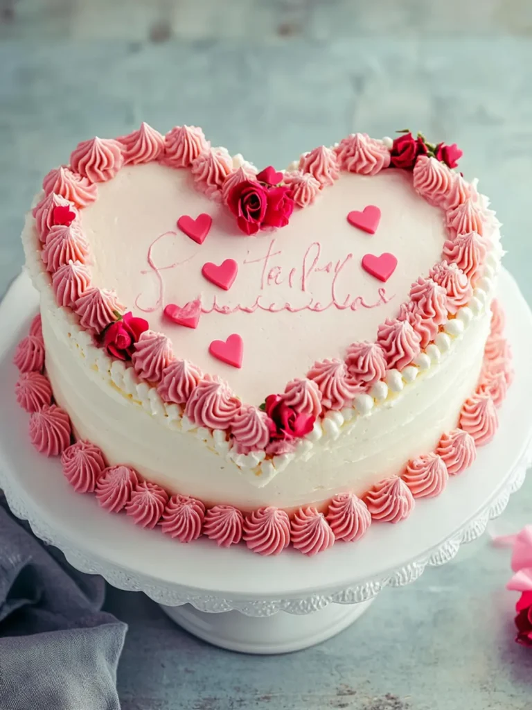 Master the Vintage Heart Cake with Gorgeous Buttercream Piping 4 Vintage Heart Cake