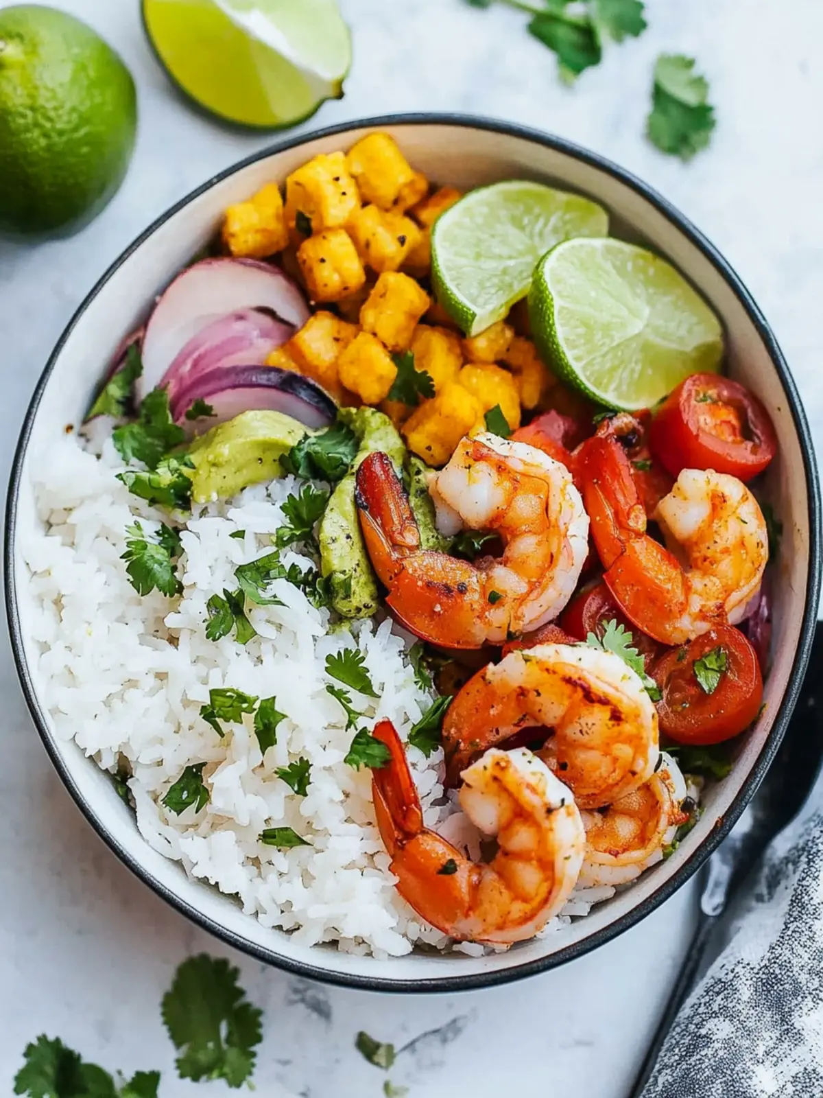 Delicious Shrimp Bowl with Cilantro Lime Rice You'll Love 2 Shrimp Bowl with Cilantro Lime Rice
