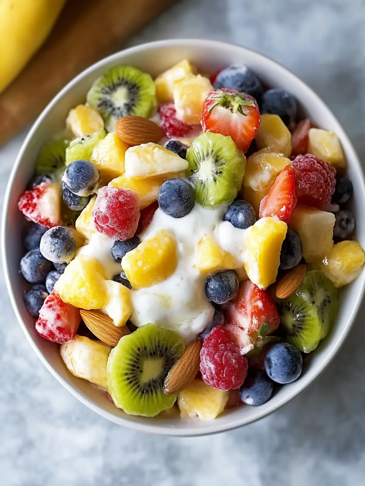 Easy Breakfast Fruit Salad with Honey Yogurt Dressing Delight