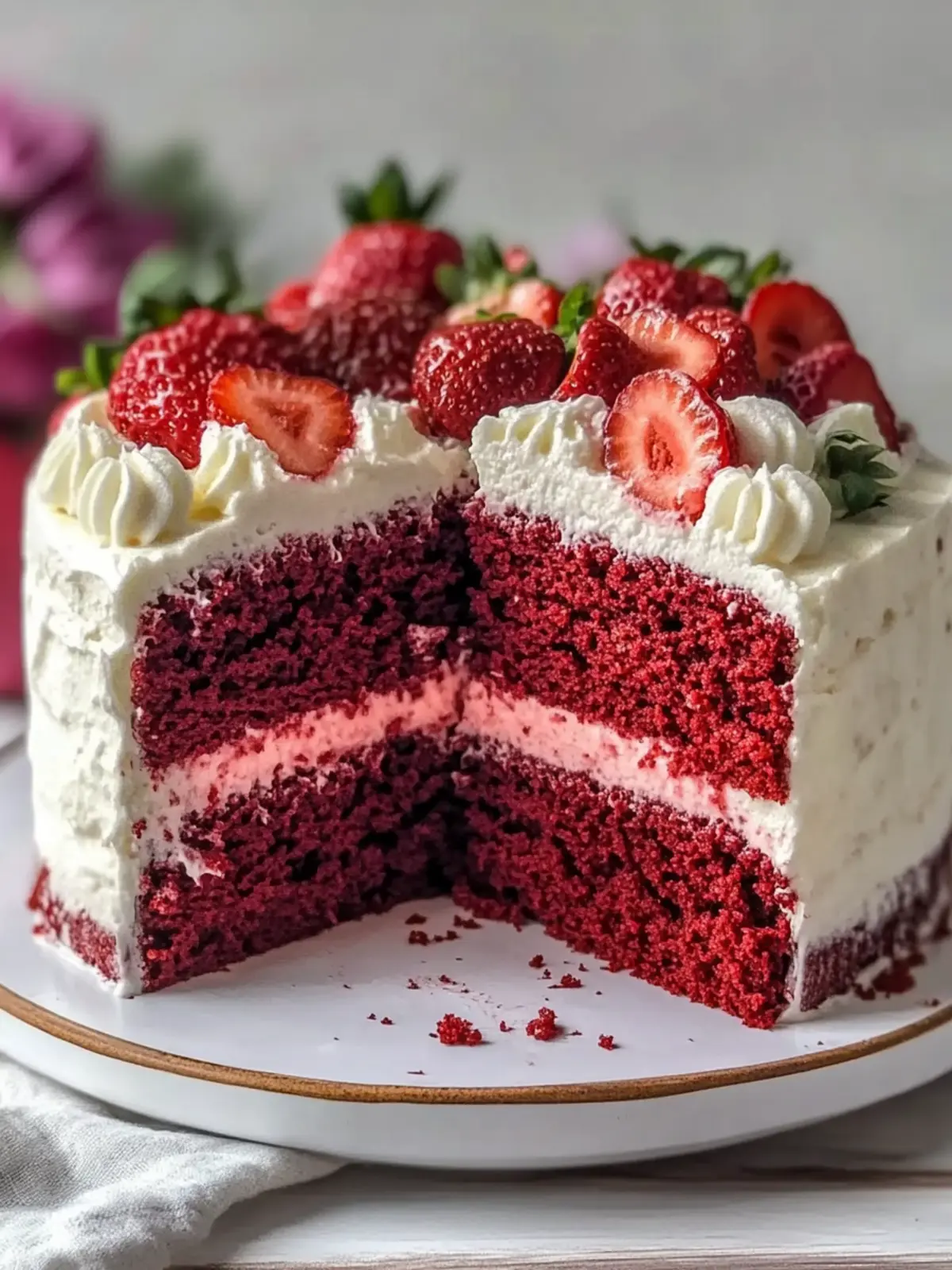 Indulge in Strawberry Red Velvet Cake for a Sweet Celebration 4 Strawberry Red Velvet Cake