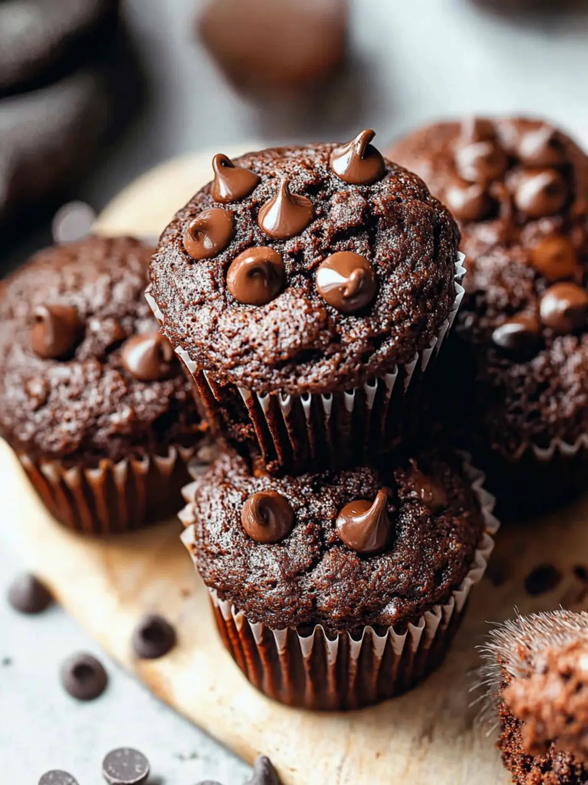 Indulge in Decadent Double Chocolate Chip Muffins Today 5 Double Chocolate Chip Muffins