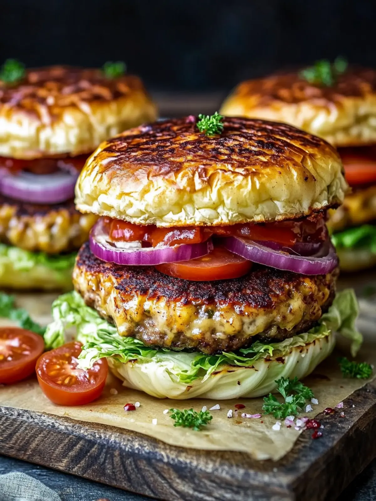 Oven-Baked Cabbage Burgers