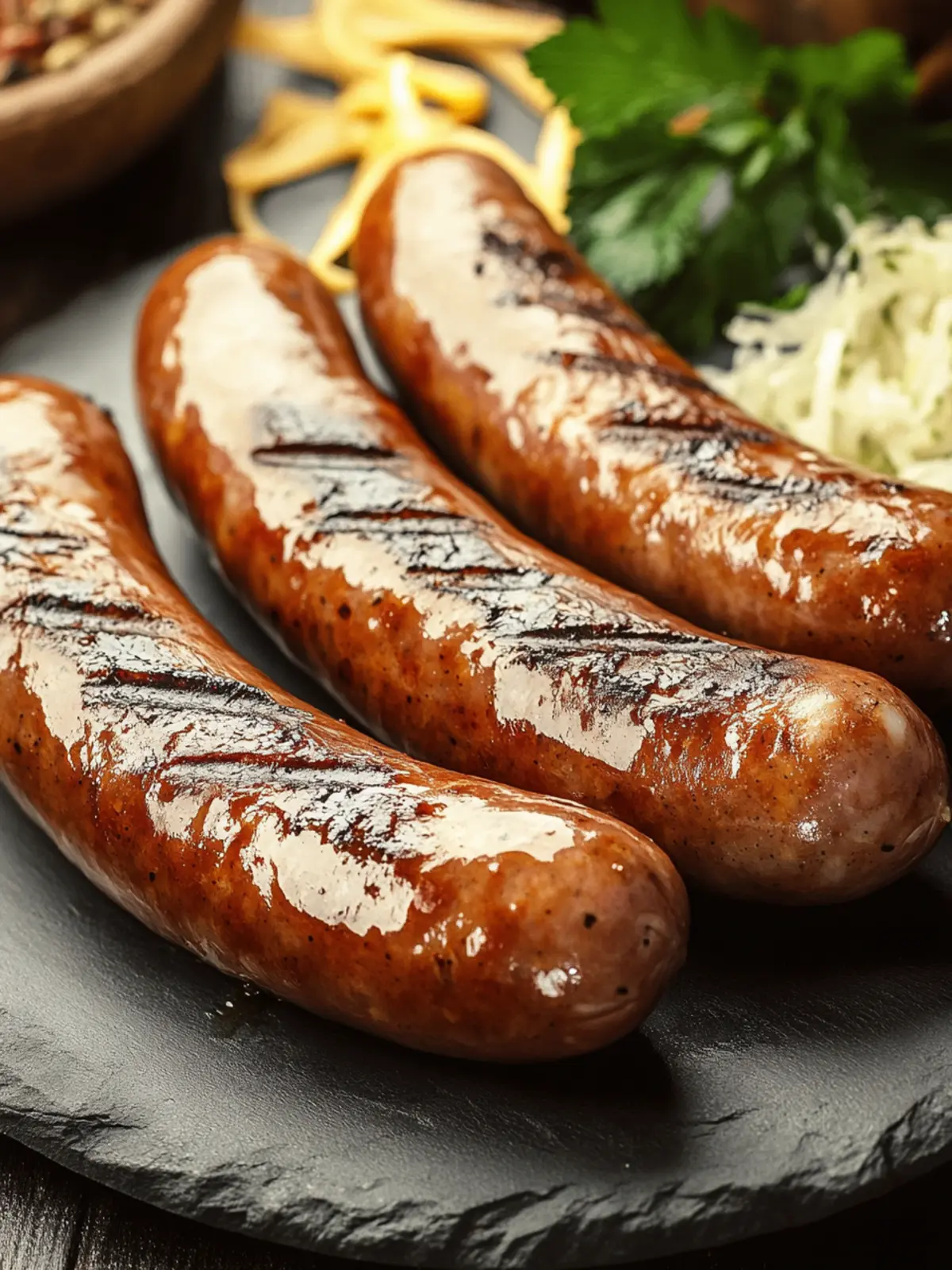 Grill Perfect German Bratwurst for Cozy Home Feasts 3 German Bratwurst (Grilled Sausage)