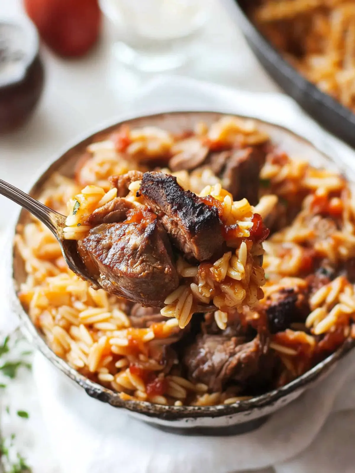 Greek Giouvetsi (Baked Lamb with Orzo)
