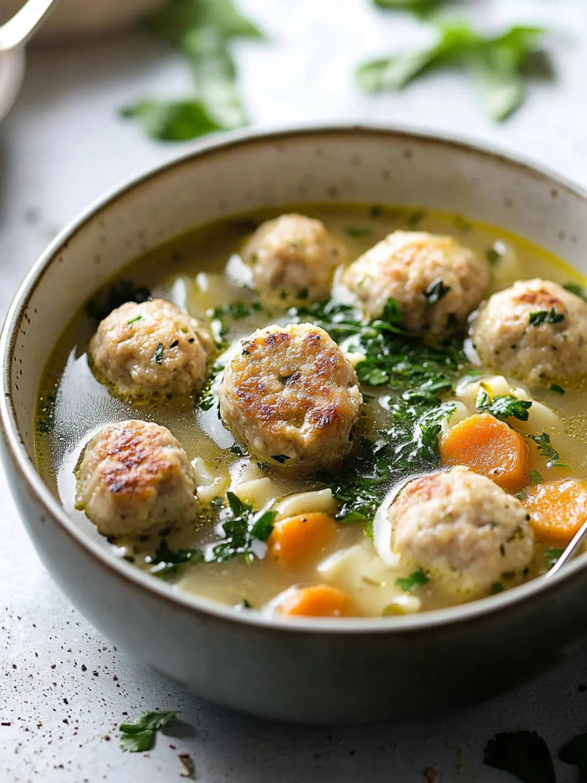 Italian Wedding Soup with Turkey Meatballs