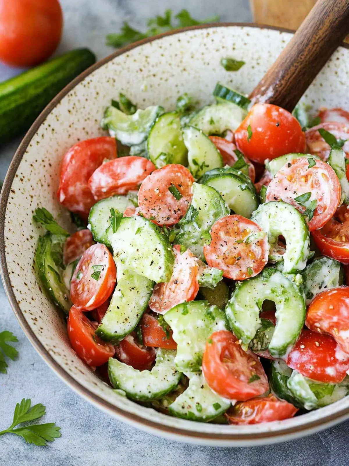 Deliciously Creamy Cucumber Tomato Salad You'll Crave Daily 2 Creamy Cucumber Tomato Salad
