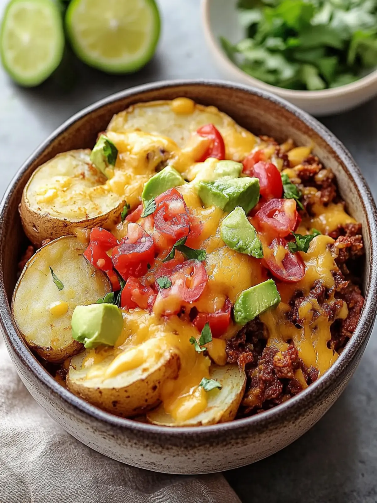 Loaded Fiesta Potato Bowls: Crispy & Cheesy Dinner Bliss 5 Loaded Fiesta Potato Bowls: Crispy & Cheesy Dinner Fun