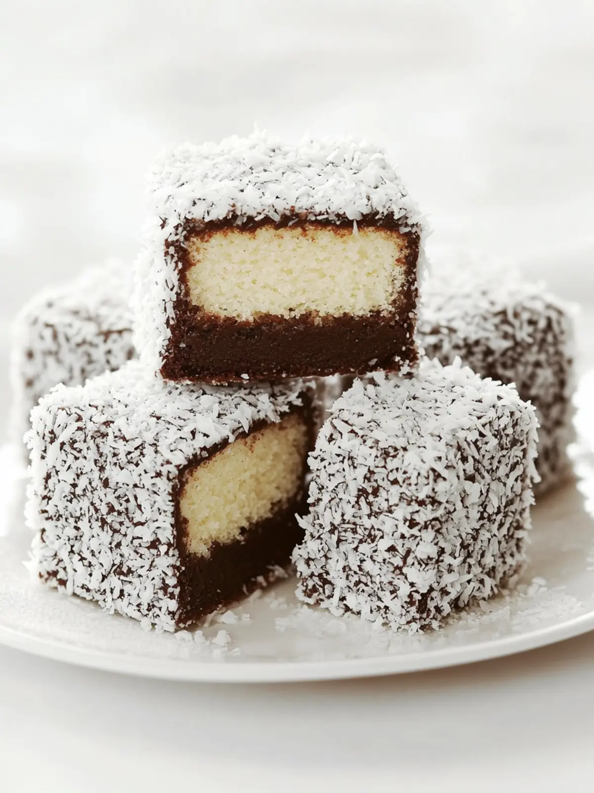 Australian Lamingtons (Sponge Cake with Chocolate and Coconut)