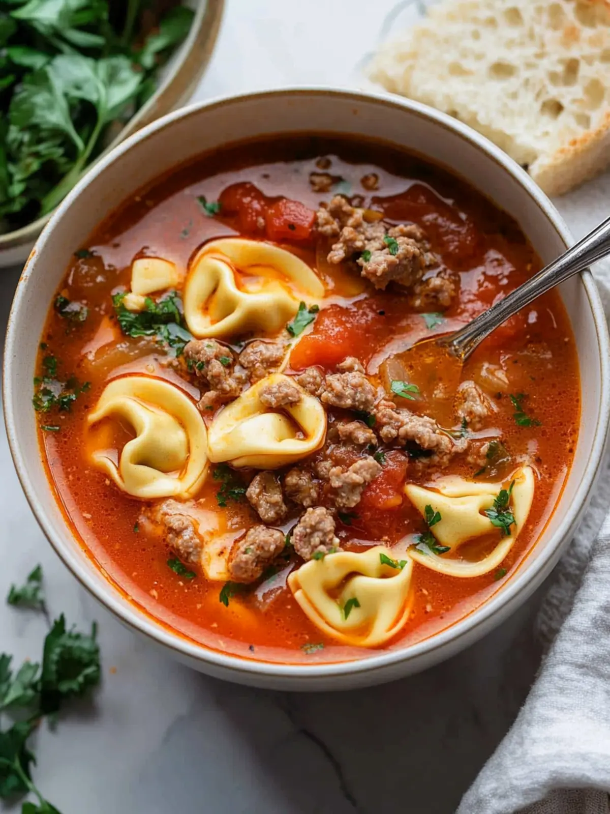 Tortellini Soup with Italian Sausage