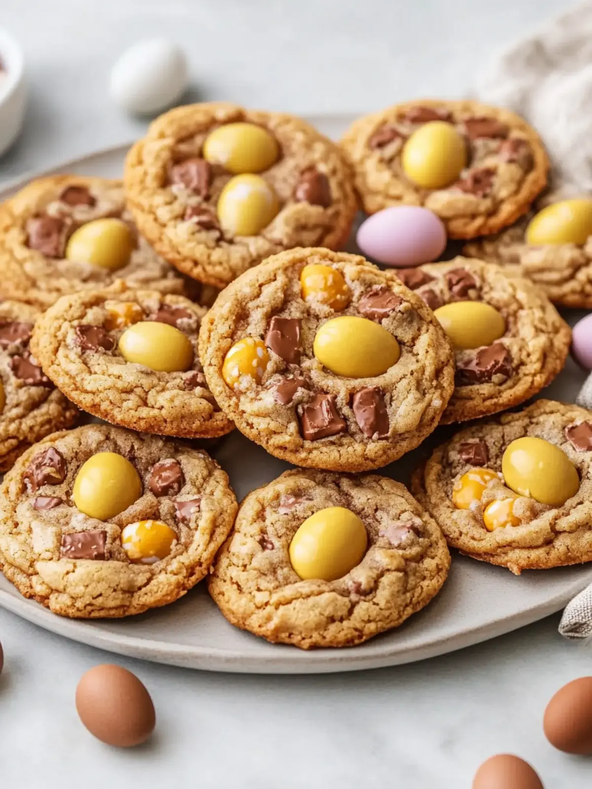 Brown Butter Cadbury Egg Cookies