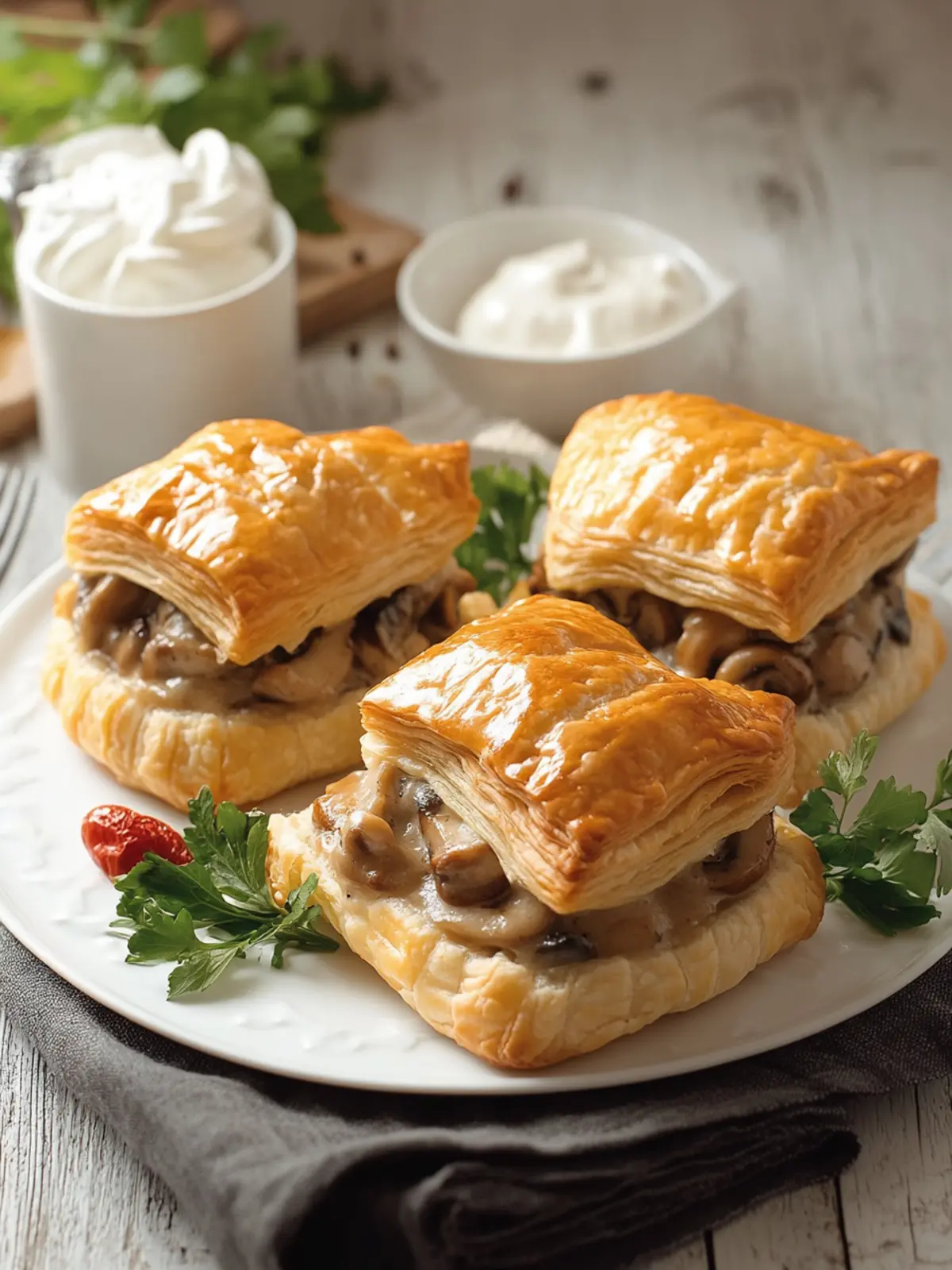 French Vol-au-Vent (Chicken and Mushroom Puff Pastry)