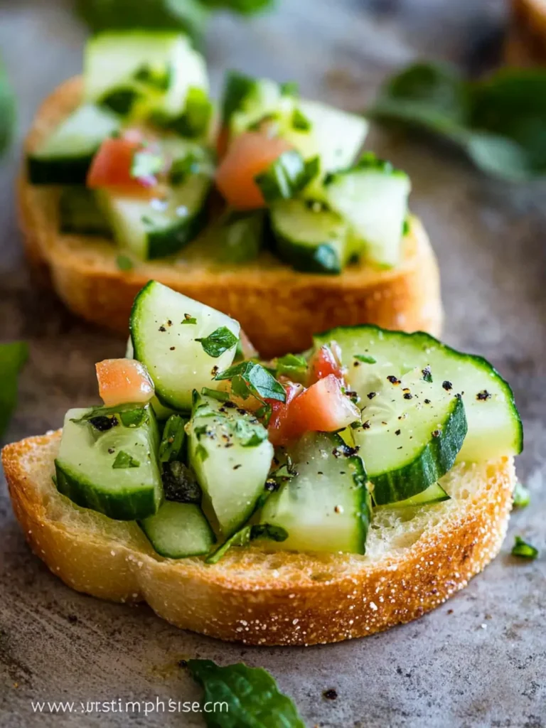 Delicious Cucumber Bruschetta: Your Summer Appetizer Must-Have 2 Cucumber Bruschetta