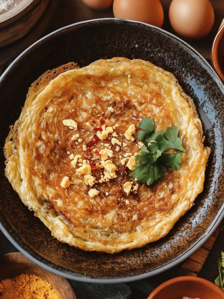 Indonesian Kerak Telor (Crispy Egg Pancake)