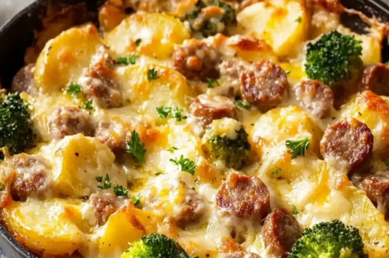 Cheesy Sausage And Potato Skillet Bake