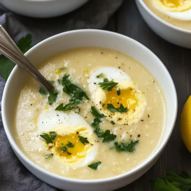 Greek Avgolemono Soup (Lemon and Egg Soup)