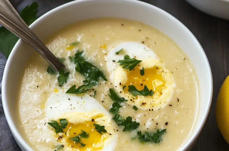 Greek Avgolemono Soup (Lemon and Egg Soup)