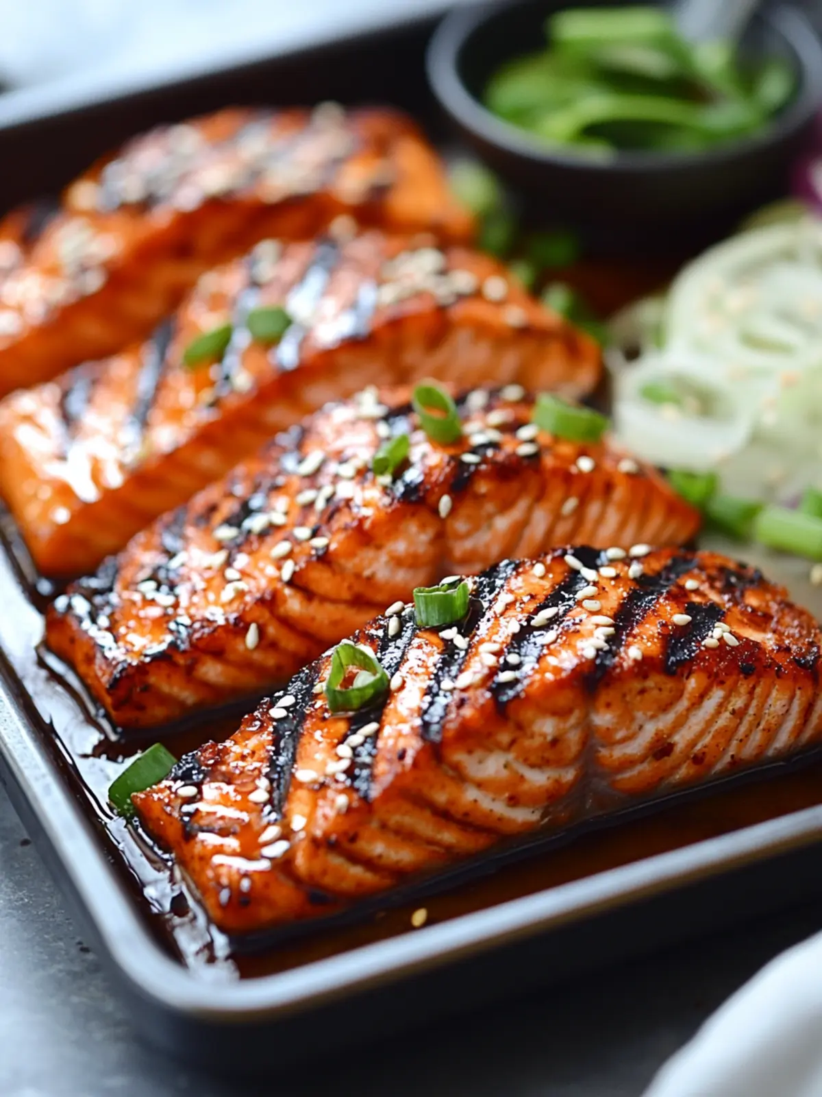 Korean-Style Grilled Salmon in Sweet Bulgogi Marinade