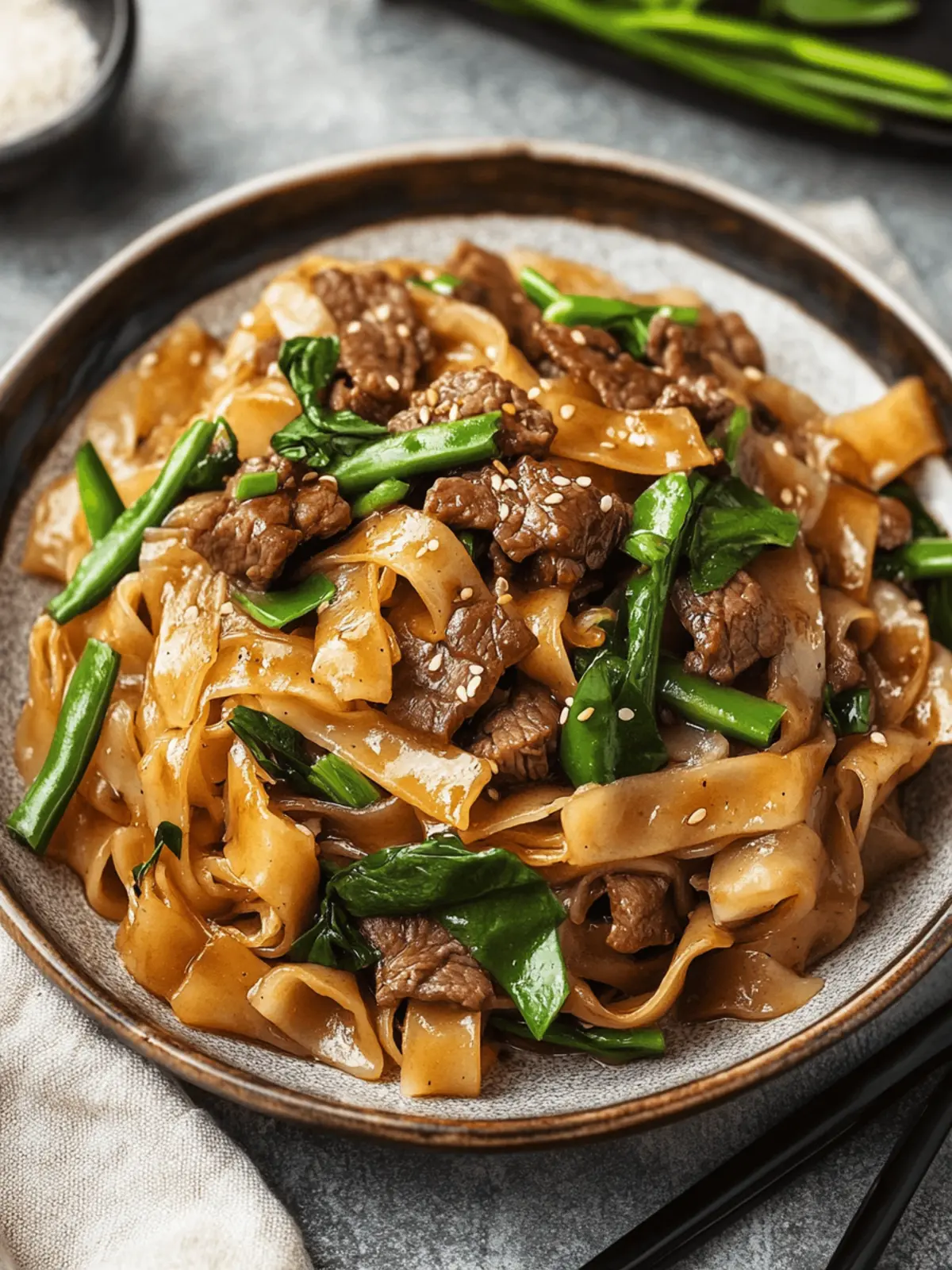 Chinese Beef Chow Fun (Stir-Fried Rice Noodles with Beef)