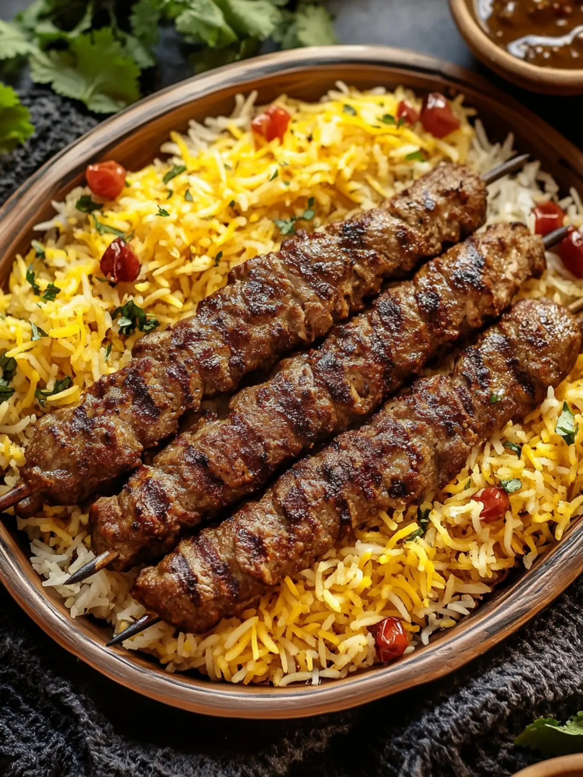 Chelo Kabab (Grilled Meat with Rice)