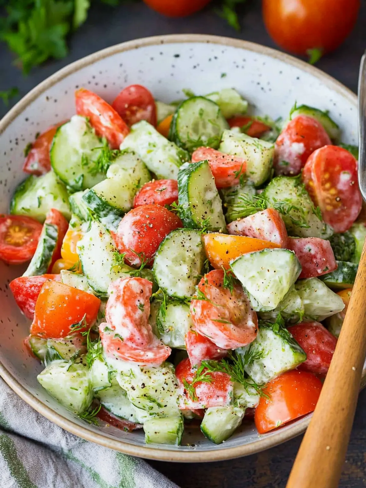 Deliciously Creamy Cucumber Tomato Salad You'll Crave Daily 4 Creamy Cucumber Tomato Salad
