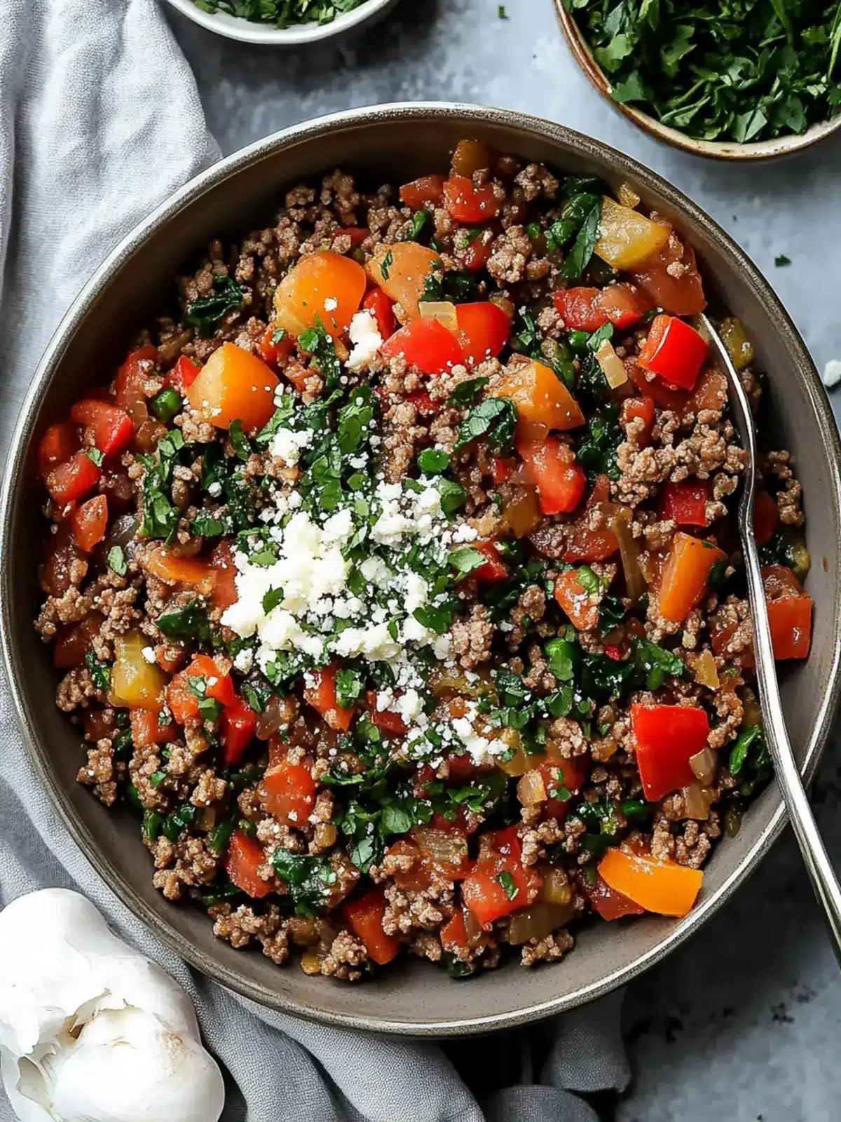 Mediterranean Ground Beef Stir Fry