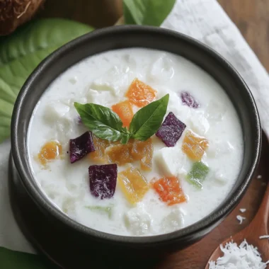 Malaysian Bubur Cha Cha (Sweet Coconut Milk Dessert)