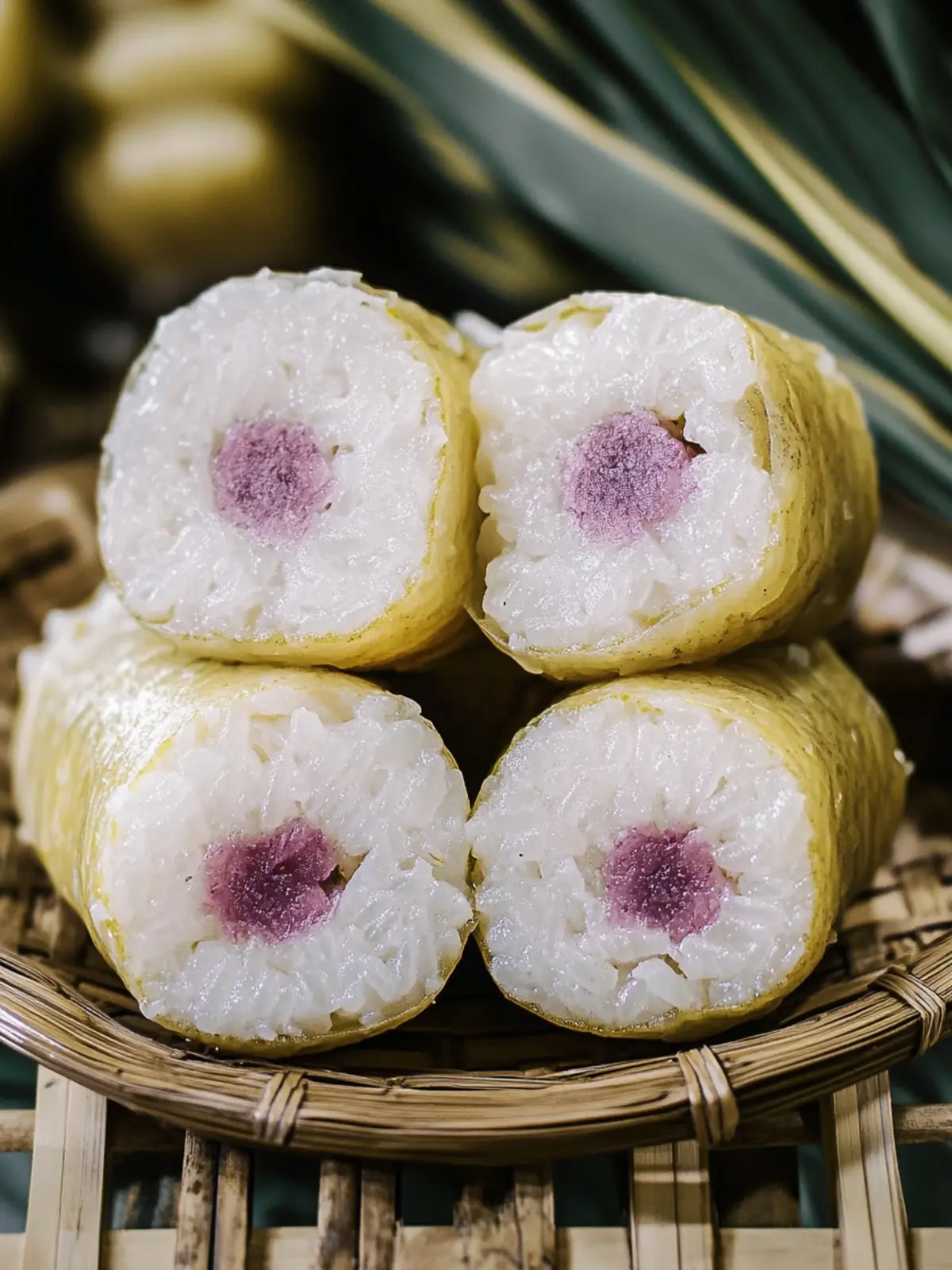 Vietnamese Bánh Tét (Sticky Rice Cake)