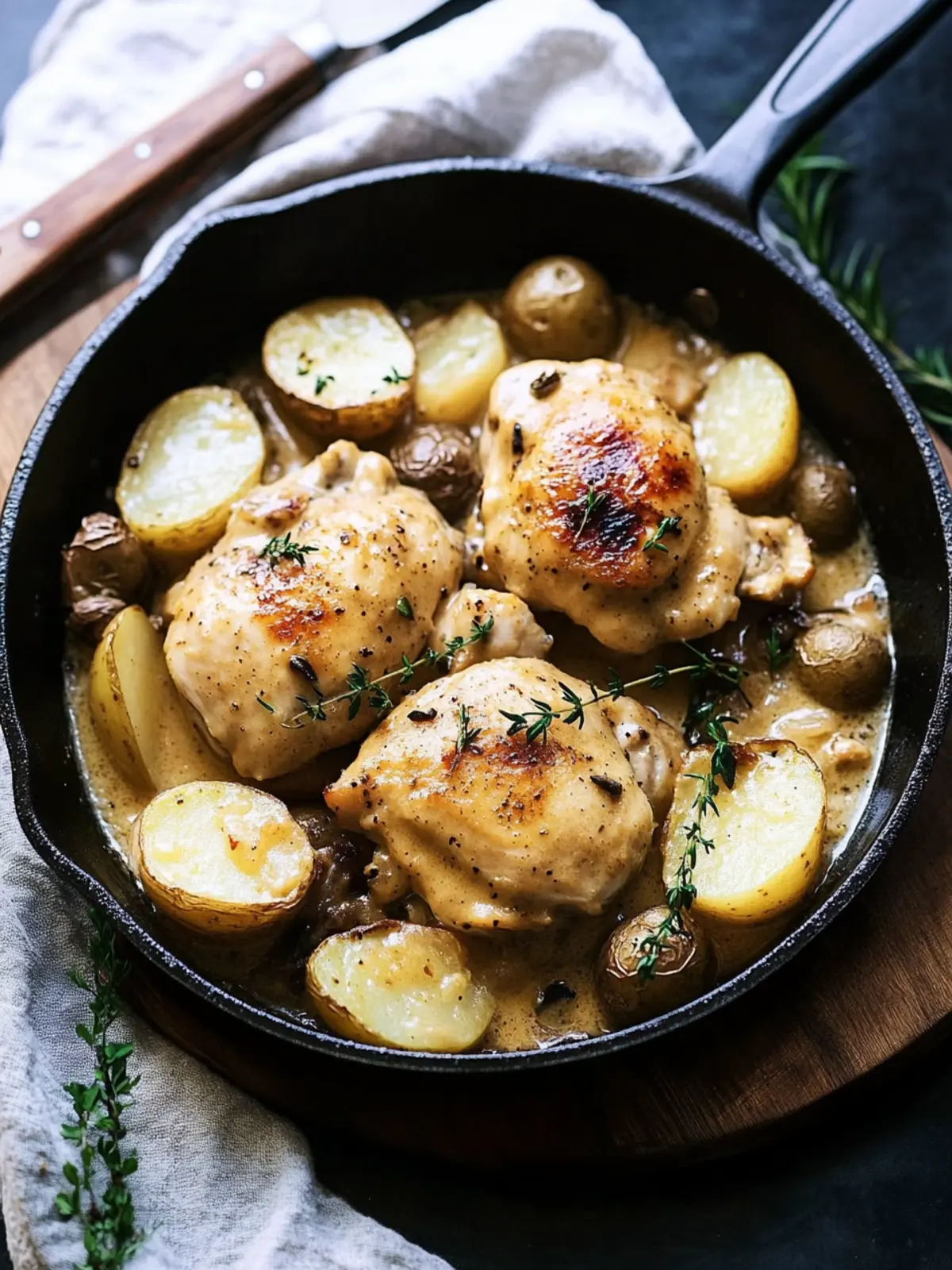 Creamy One Pan Chicken and Potatoes