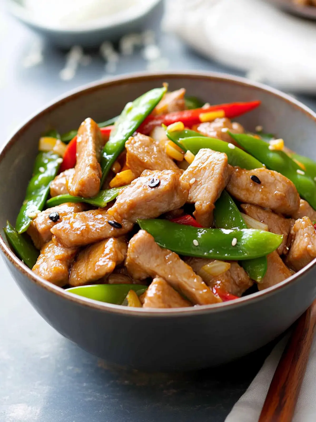 Savory Pork Stir-Fry with Sugar Snap Peas Ready in 30 Minutes 5 Pork Stir-Fry with Sugar Snap Peas