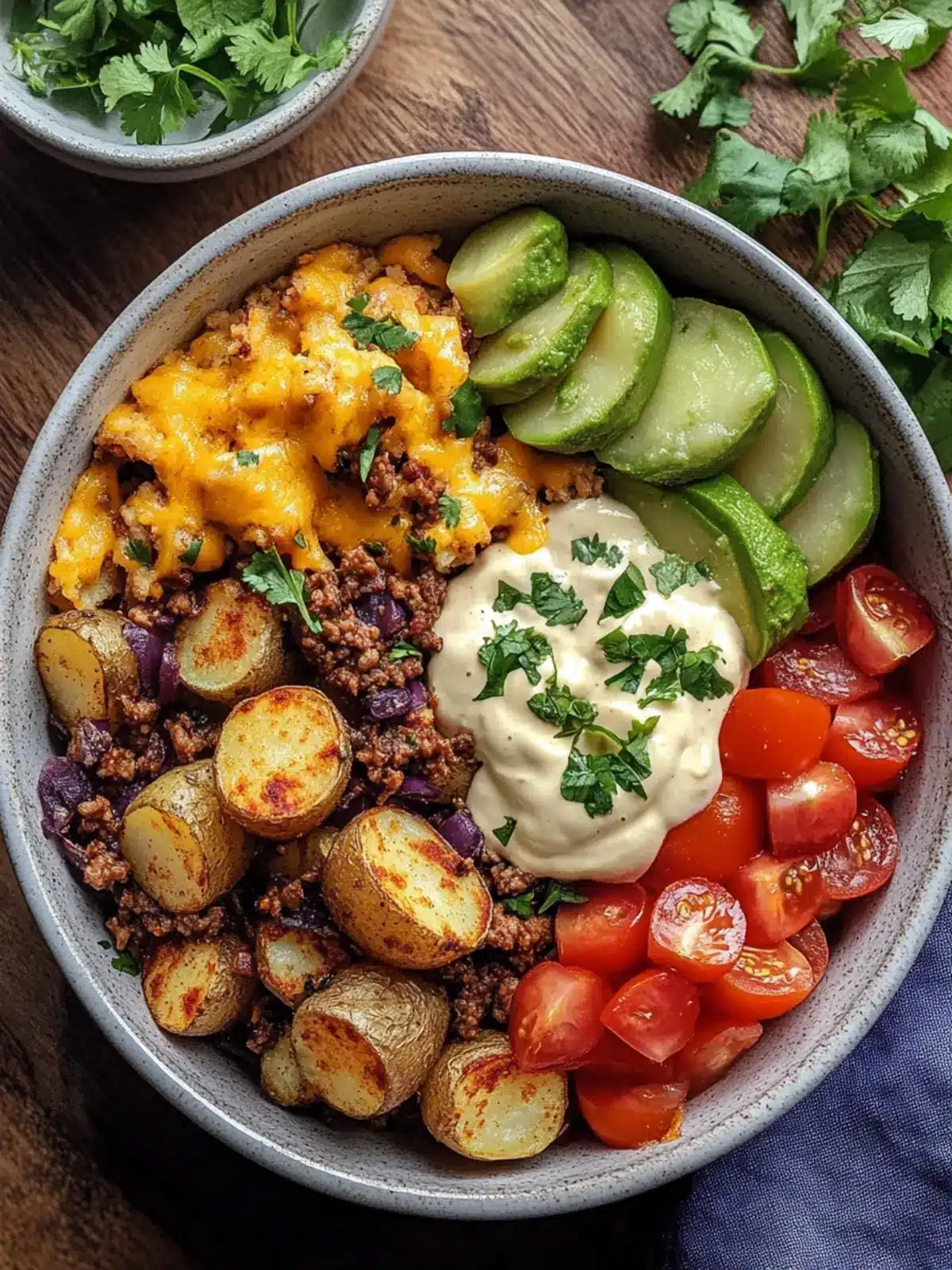 Loaded Fiesta Potato Bowls: Crispy & Cheesy Dinner Bliss 3 Loaded Fiesta Potato Bowls: Crispy & Cheesy Dinner Fun