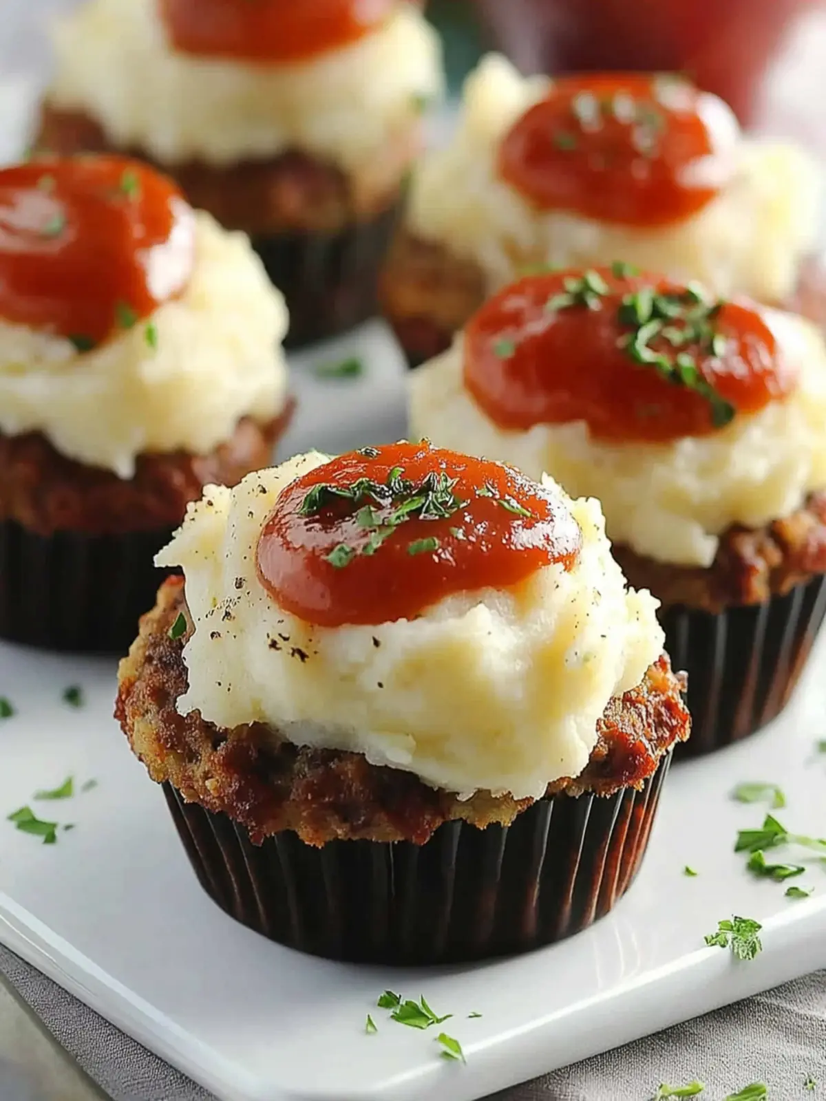 Delicious Meatloaf Cupcakes With Mashed Potato Bliss 3 Meatloaf Cupcakes With Mashed Potato