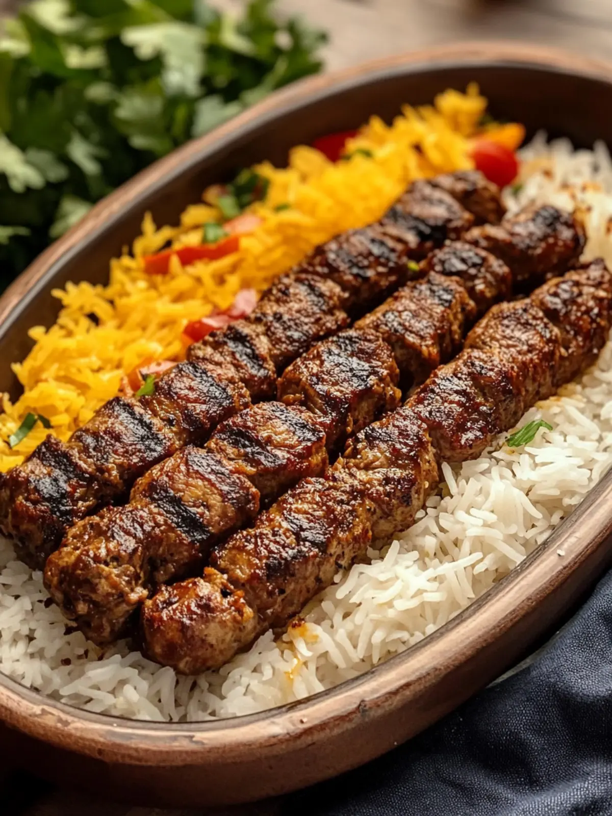 Chelo Kabab (Grilled Meat with Rice)