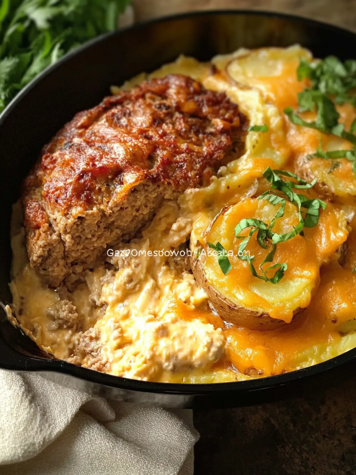 Easy Cheesy Scalloped Potatoes & Meatloaf!