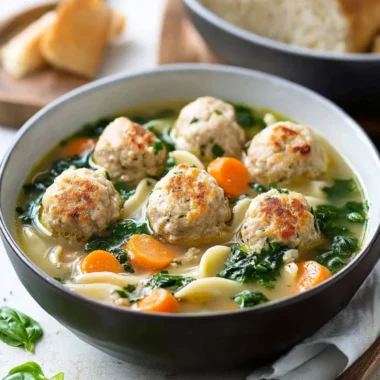 Italian Wedding Soup with Turkey Meatballs