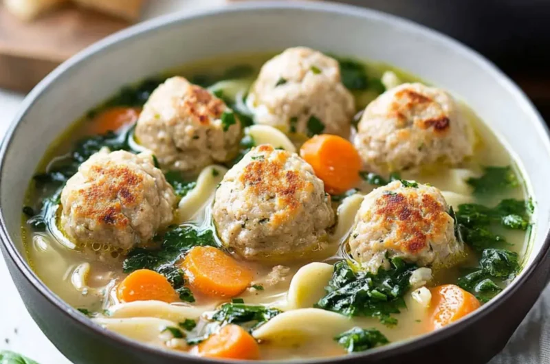 Italian Wedding Soup with Turkey Meatballs