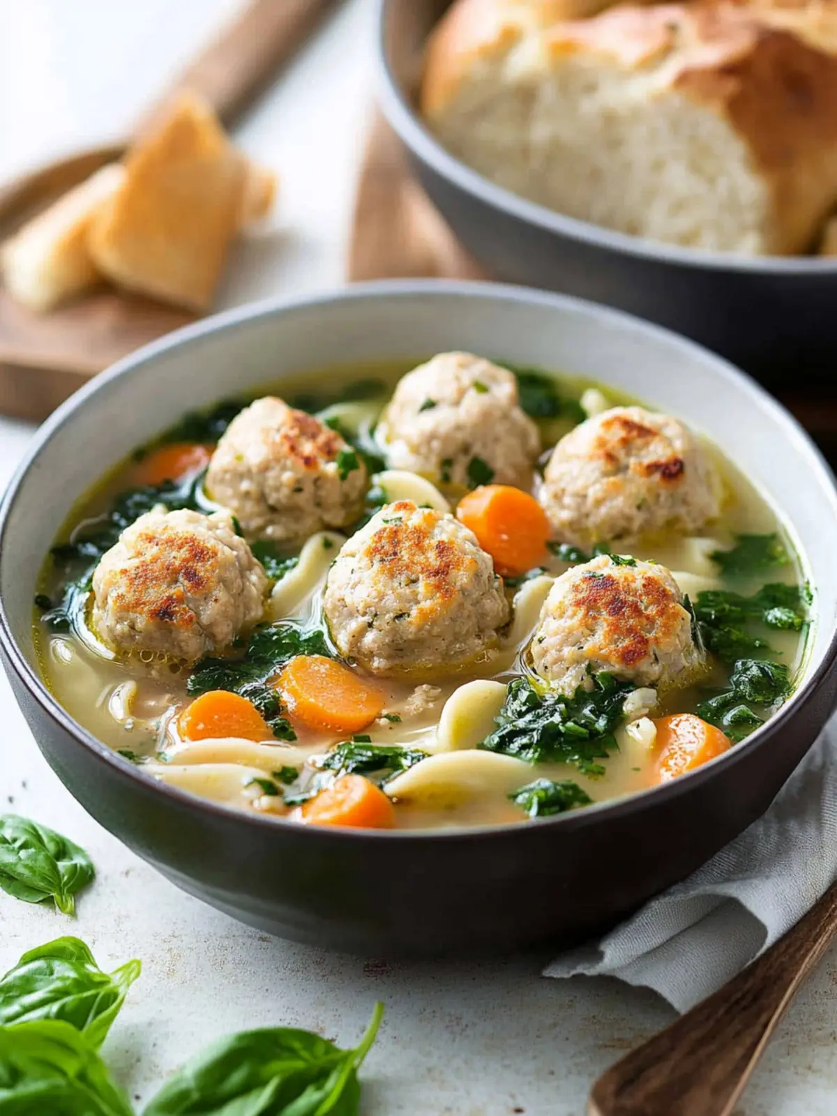 Italian Wedding Soup with Turkey Meatballs