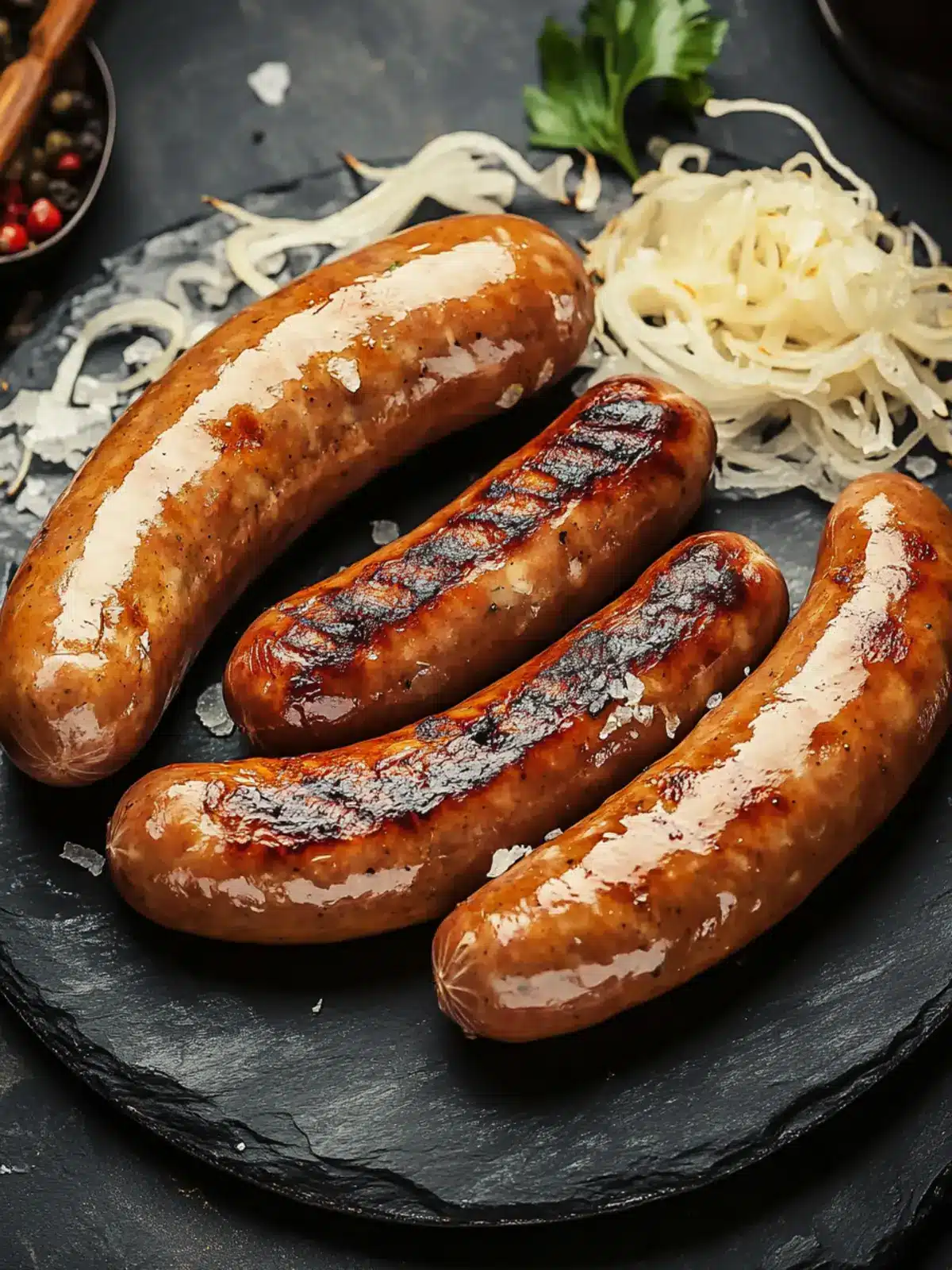Grill Perfect German Bratwurst for Cozy Home Feasts 2 German Bratwurst (Grilled Sausage)