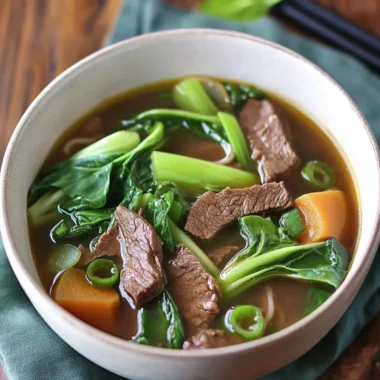 Chinese Five Spice Beef Soup with Bok Choy