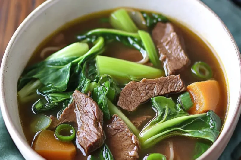 Chinese Five Spice Beef Soup with Bok Choy