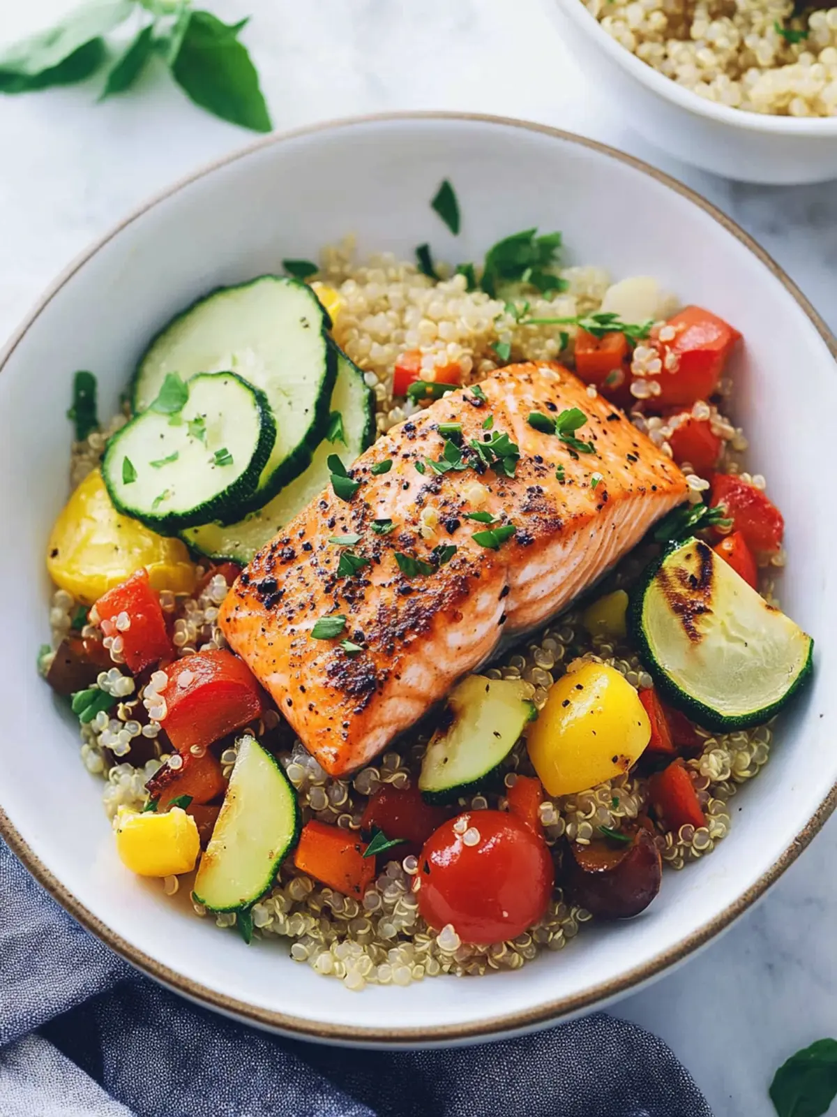 Mediterranean Salmon and Vegetable Quinoa