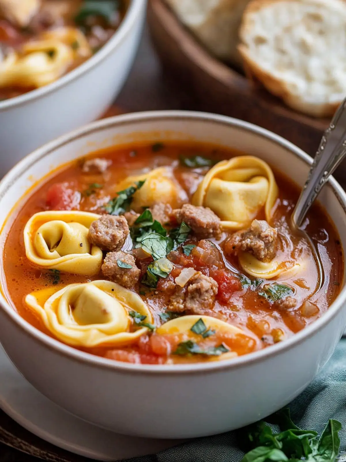 Tortellini Soup with Italian Sausage
